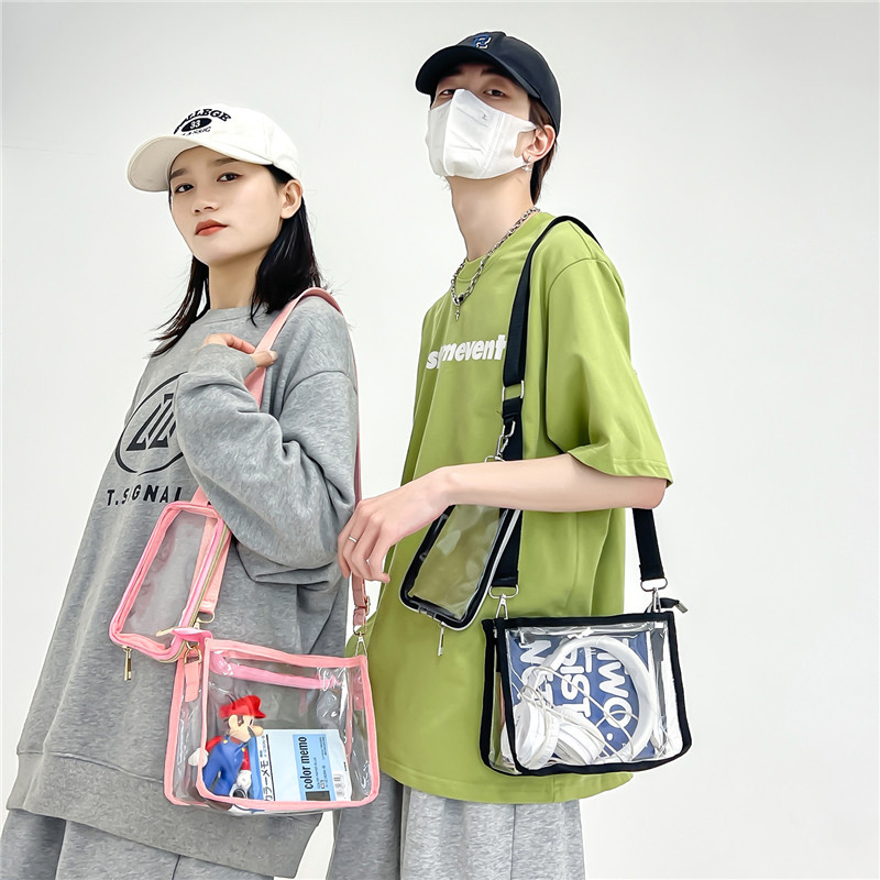 Muška PVC crossbody torbica, prozračna, bez podstave, za slobodno vrijeme putovanja