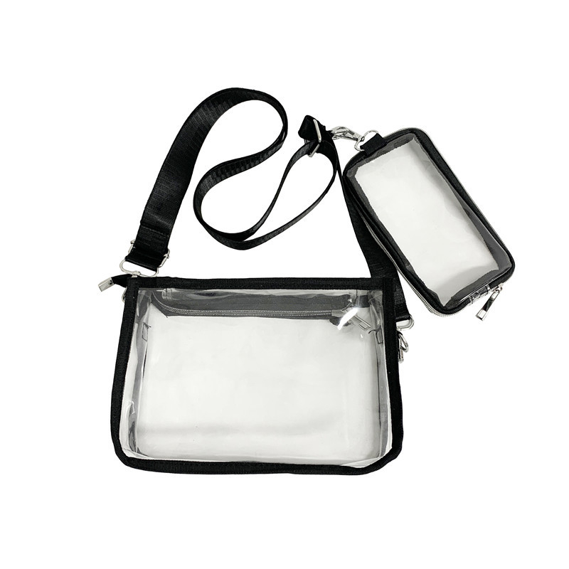Muška PVC crossbody torbica, prozračna, bez podstave, za slobodno vrijeme putovanja