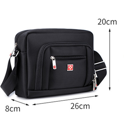 JANGEAR muška torba za ramena, Oxford platno, crossbody na jedno ramena, gradski jednostavan stil, antibakterijska i otporna na habanje, vodoravni kvadratni oblik, jednofarbna