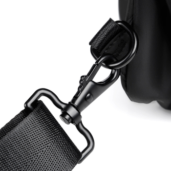 Ανδρική νάιλον τσάντα cross-body με φερμουάρ, κάθετη τετράγωνη κατασκευή, μονόχρωμο σχέδιο, μία ιμάντα