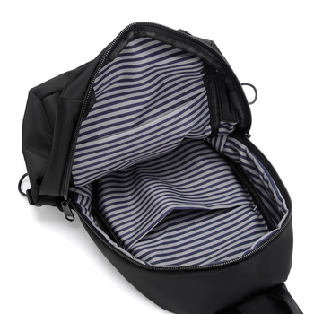 Ανδρική νάιλον τσάντα cross-body με φερμουάρ, κάθετη τετράγωνη κατασκευή, μονόχρωμο σχέδιο, μία ιμάντα
