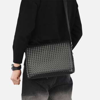 Muška crossbody torba s punim preklopom, messenger torba za rame, ručno pletena