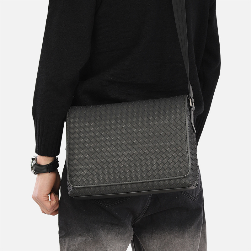 Muška crossbody torba s punim preklopom, messenger torba za rame, ručno pletena