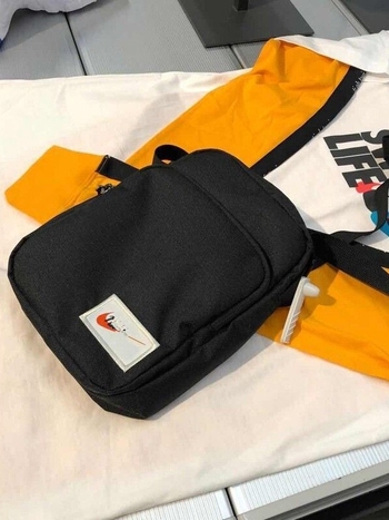 Férfi válltáska - utcai stílus, vászon anyag, poliészter bélés, betűs minta