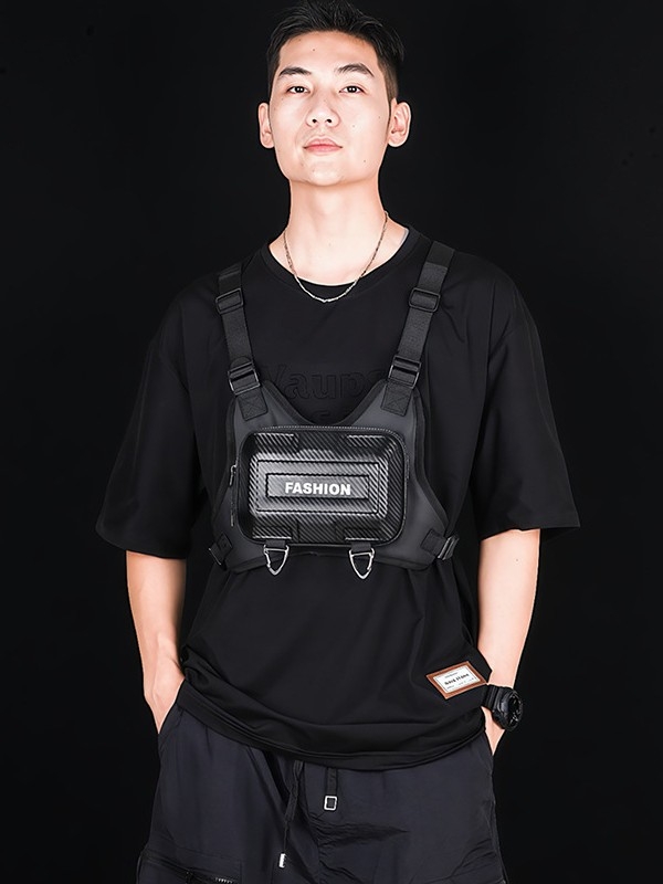 Unisex torbica za prsa s tvrdim kućištem od karbonskih vlakana, prozračna, vodootporna i otporna na habanje, suho/mokro odjeljenje