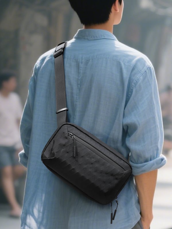 Muška crossbody torba od X-PAC-a, urbanog jednostavnog stila, prozračna, s odvojivim džepom za pohranu
