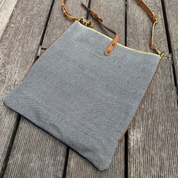Unisex torba na rame od platna, gradski stil, tekstni uzorak, podstava od pamuka, japanski sustav, otporna na habanje