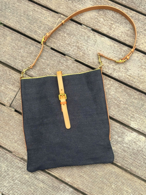 Unisex torba na rame od platna, gradski stil, tekstni uzorak, podstava od pamuka, japanski sustav, otporna na habanje