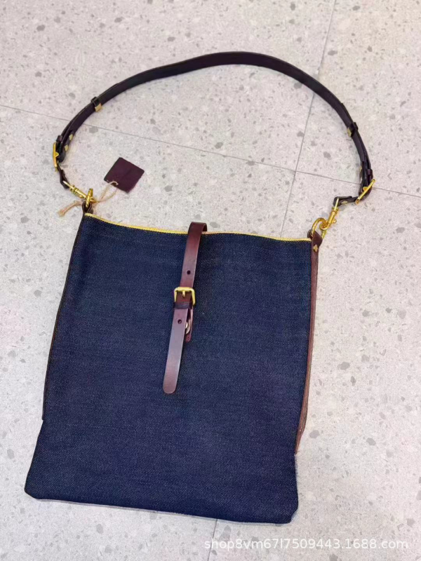 Unisex torba na rame od platna, gradski stil, tekstni uzorak, podstava od pamuka, japanski sustav, otporna na habanje