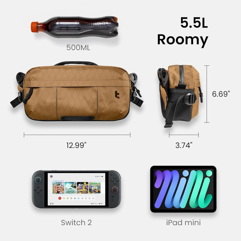 Muška crossbody torba u obliku dijamanta, od najlona, vodootporna, otporna na habanje, s proširivim kapacitetom, zatvarač
