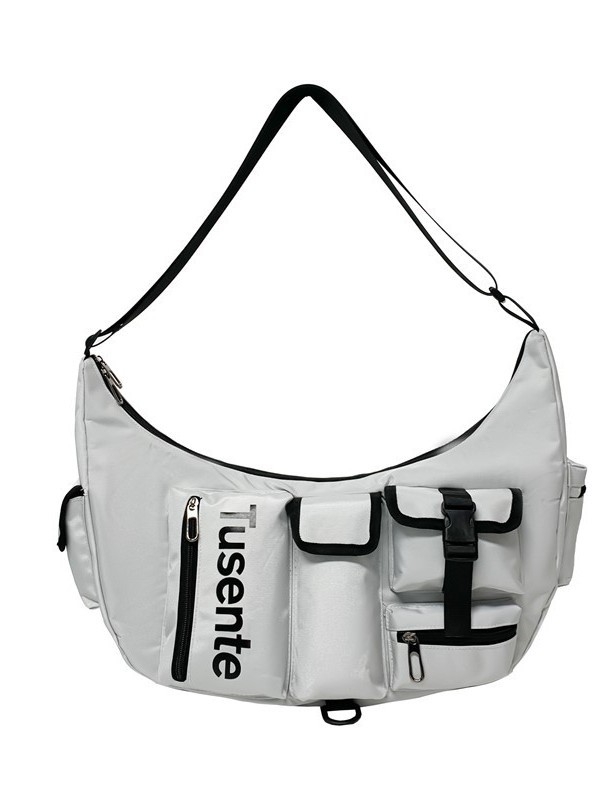 Muška crossbody torba, ulični stil, Oxford tkanina, otporna na habanje, uzorak s slovom, podstava od poliestera (Dnevna upotreba)