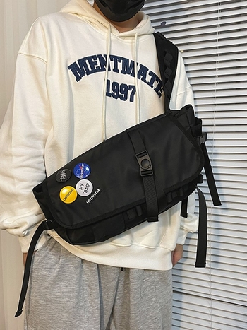 Unisex crossbody torba od prozračnog poliestera, jednobojna boja, podstava od poliestera, casual radni stil, izdanje jesenske 2025, za svakodnevnu upotrebu.