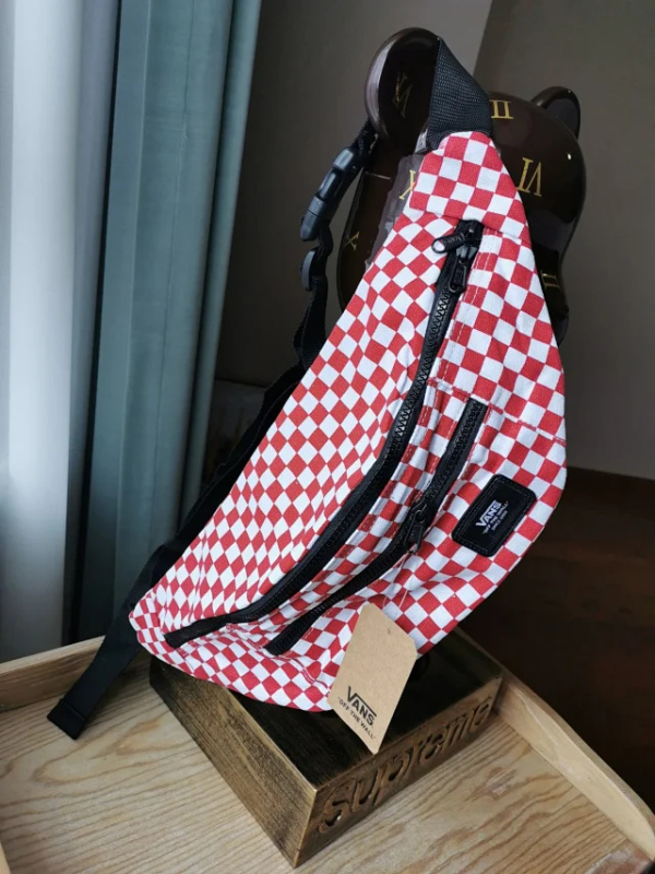 Muška crossbody torba za putovanja – platno, karirani uzorak, lagana i izdržljiva, proširiva, poliester podstava