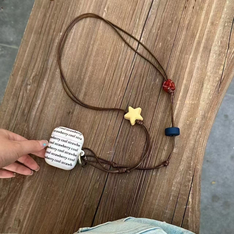 Mobiltelefon-nyakpánt — Star Retro olajos viaszos zsinór, magas rugalmasságú pamut, fém csat