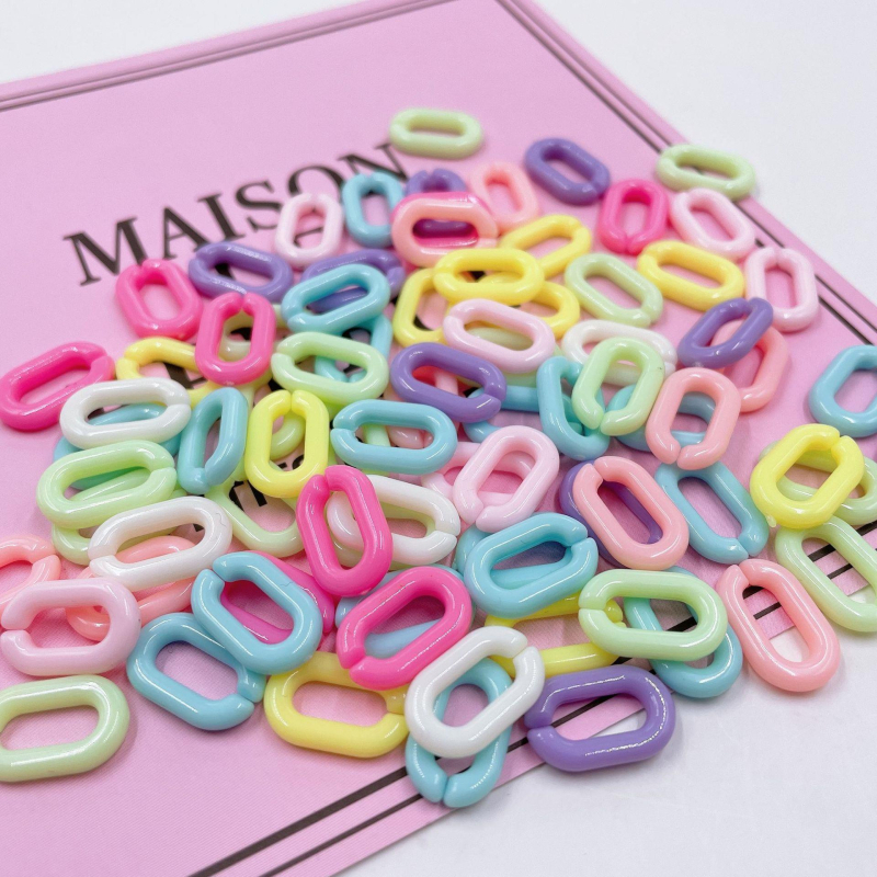 DIY ékszer összetevők: U-alakú nyitott gyűrűk műanyag akrilból összekapcsoláshoz — 100 készlet; Anyag: műanyag/gyanta; Feldolgozás: injekciós öntés; Márka: Tao Tao