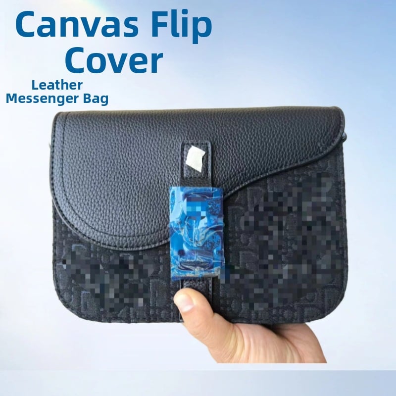 Vyrų pečių krepšys su sedlo dizainu, messenger su dangteliu, stilingas verslo-kasdienis crossbody, PU išorė, poliesterio pamušalas, 2025 m. pavasaris