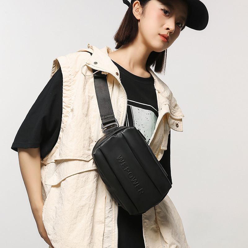 WEPOWER vyriška krūtinės krepšys iš nailono, atspari vandeniui su poliesterio įdaila, vienodas raštas, ruduo 2024