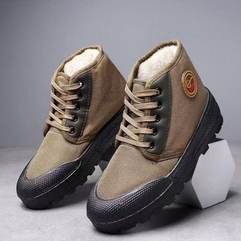 Pantofi de lucru pentru bărbați, cu partea superioară din velur, talpă PVC, mențin căldura