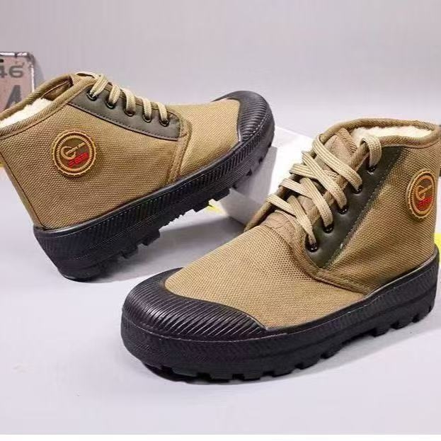 Pantofi de lucru pentru bărbați, cu partea superioară din velur, talpă PVC, mențin căldura