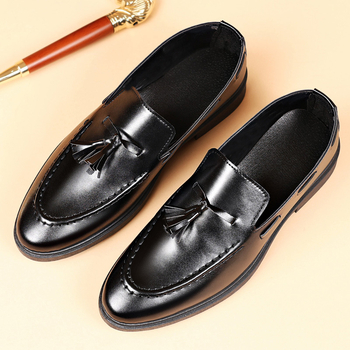Muški mokasini s PU gornjim dijelom, oštar nos, ravna peta, slip-on