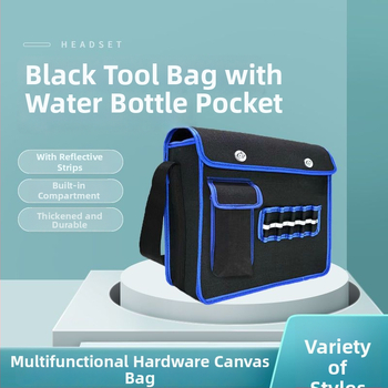 Elektrininko įrankių krepšys per petį – drobė, PU pamušalas, antibakterinis, vyriška pečių krepšys
