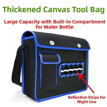 Elektrininko įrankių krepšys per petį – drobė, PU pamušalas, antibakterinis, vyriška pečių krepšys