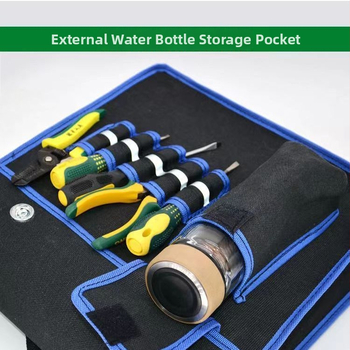 Elektrininko įrankių krepšys per petį – drobė, PU pamušalas, antibakterinis, vyriška pečių krepšys