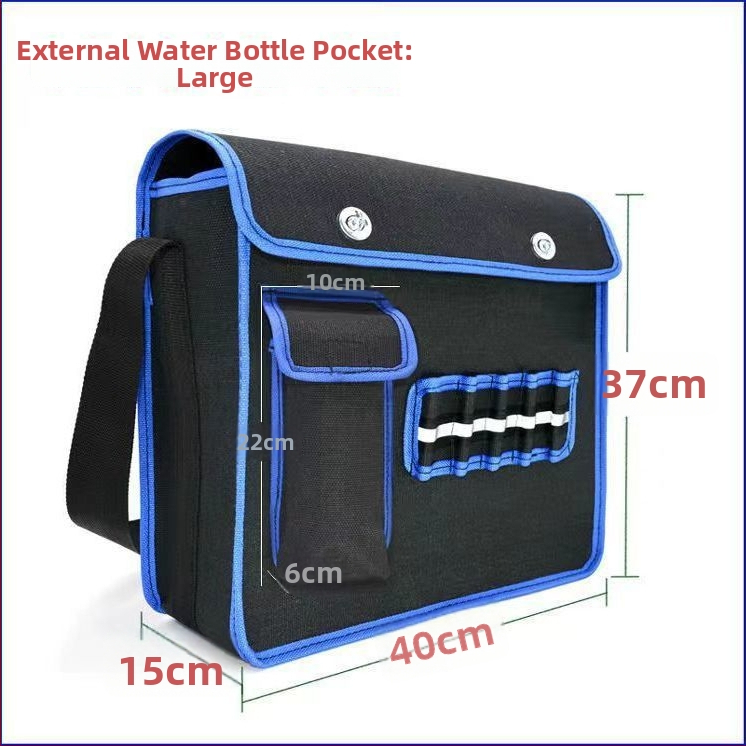 Elektrininko įrankių krepšys per petį – drobė, PU pamušalas, antibakterinis, vyriška pečių krepšys