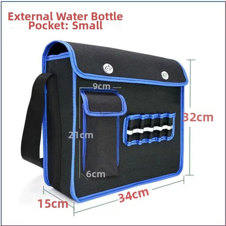 Elektrininko įrankių krepšys per petį – drobė, PU pamušalas, antibakterinis, vyriška pečių krepšys