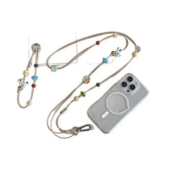 Lančić za telefon s perlicama, korejskog stila, Kitty uzorak, ljepilo obrađeni plast/ smola, jesen 2025