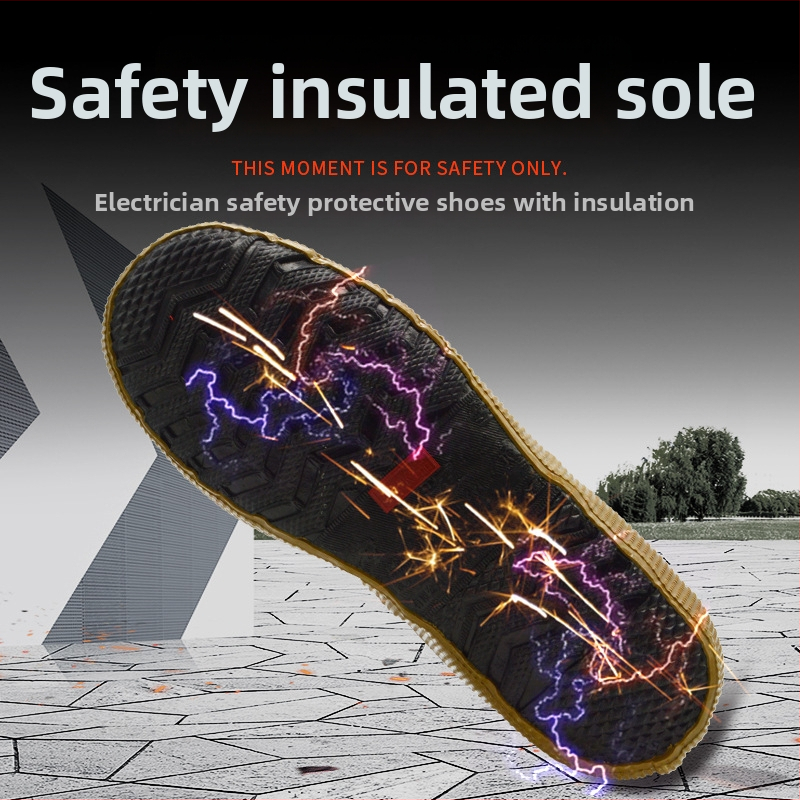 Изолирани обувки за електротехници - 10kV рейтинг, гумирана подметка, висок връх, подплатени с флийс, противохлъзгави