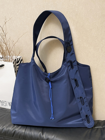Najlon Crossbody tote torba, ulični stil, zatvaranje šnourom, poliesterska podstava