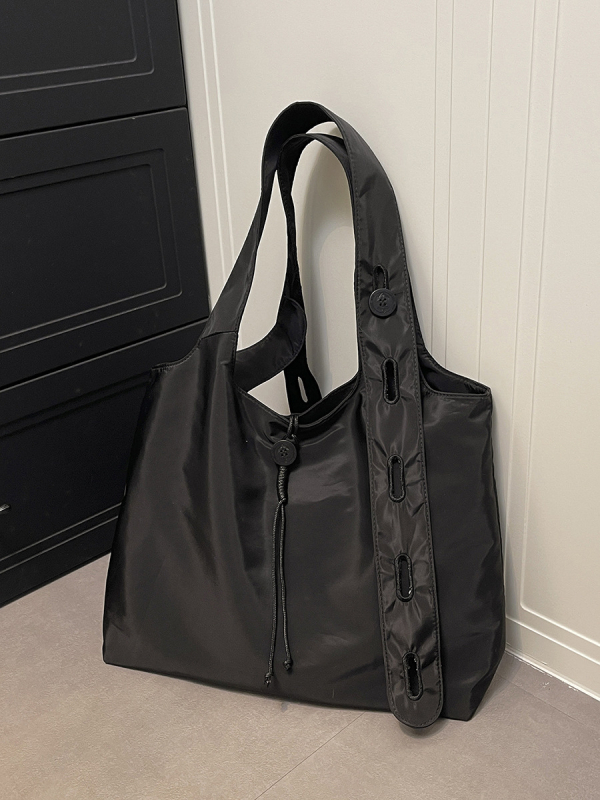 Najlon Crossbody tote torba, ulični stil, zatvaranje šnourom, poliesterska podstava