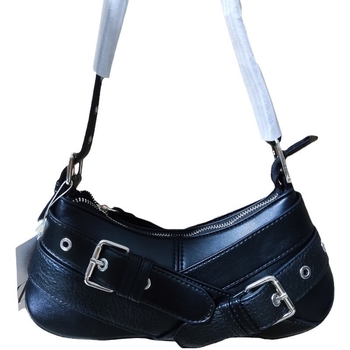 Torba za pazuh s ukrasom pojasa, retro stil, PU koža, vodoravni kvadratni oblik, zatvarač
