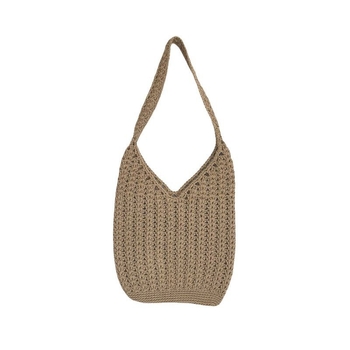 Torba Tote preko ramena od pamuka s otvorenim pletenim dizajnom, vertikalni kvadratni oblik, s jednom naramenicom, ljeto 2025
