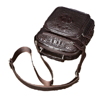 Vyrinė pečių rankinė – Silikonas, Gyvūnų raštas (krokodilo kaulų motyvas), Miesto minimalistinis stilius, Atspari dėvėjimui verslo kelionėms