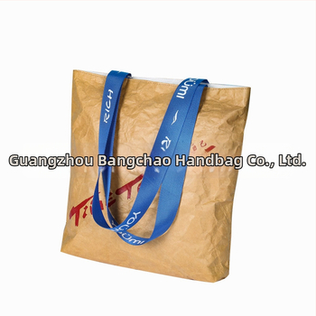 Geantă de umăr din hârtie Dupont – rezistentă la rupere, lavabilă, pliabilă, imprimare silk-screen, personalizabilă, stil vintage