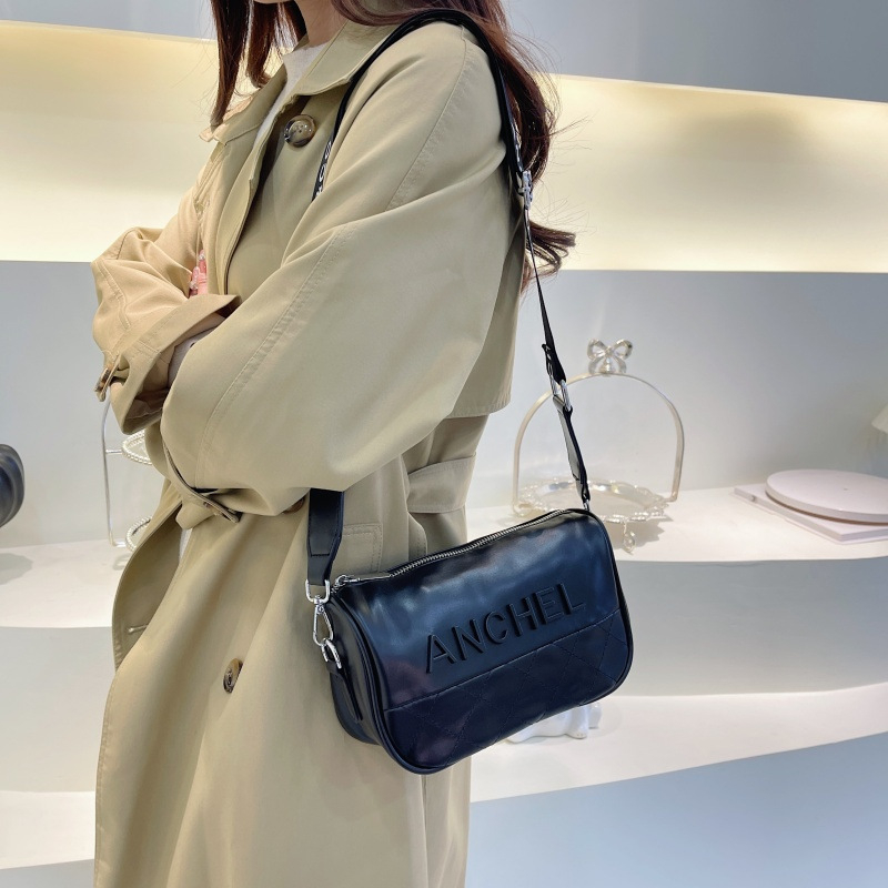 PU crossbody torba, mali kvadratni oblik, zatvarač, džep za telefon, poliester podstava