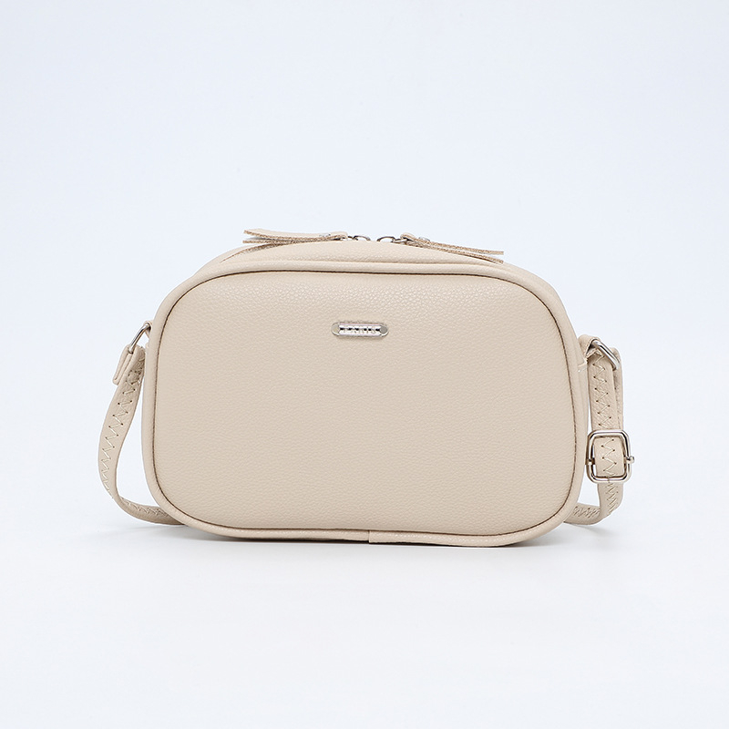Ženska crossbody torba, PVC, kružnog oblika, zatvarač, najlon podstava, džep za mobitel