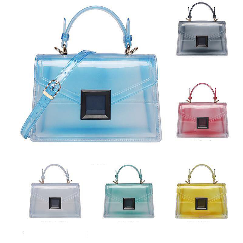 PVC Jelly τσάντα με καπάκι, οριζόντιο τετράγωνο σχήμα, αστικός μινιμαλισμός, άνοιξη 2025