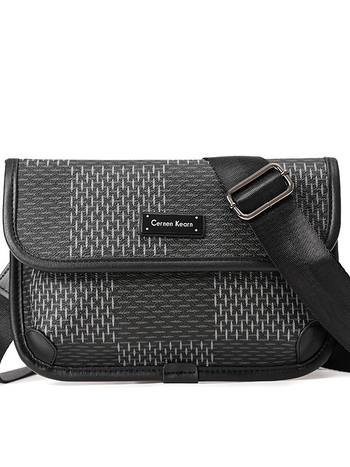 Vyrų pečių krepšys - gatvės stilius, PU medžiaga, dryžių raštas, atspari vandeniui (laisvalaikio kelionės, poliesterio pamušalas, dryžių raštas)