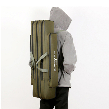 Kétszintes horgásztáska, vízálló Oxford anyagból, nagy kapacitás, Qinhe Margin