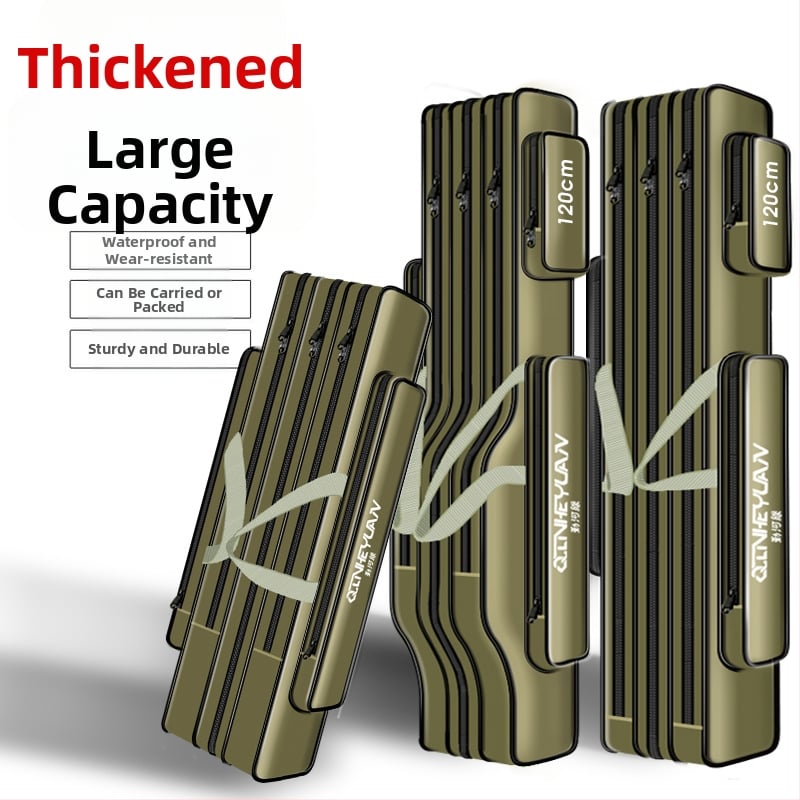 Kétszintes horgásztáska, vízálló Oxford anyagból, nagy kapacitás, Qinhe Margin