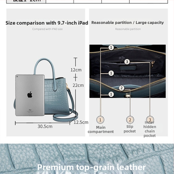 Torba od prave kože — Koža prvog sloja, Killer Bag stil, Horizontalna kvadratna forma (Zip zatvaranje, Poliester podstava, Srednja mekoća)