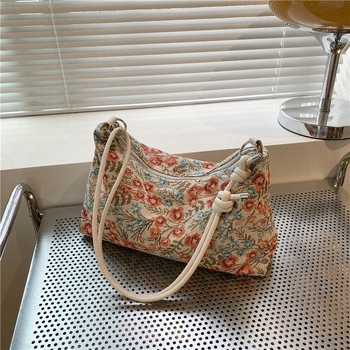 Ženska torba s nišnim dizajnom – jacquard izvezeni tote, platno, zatvaranje na zip, stil Mini Square Bag, Proizvodni kod 411319941888
