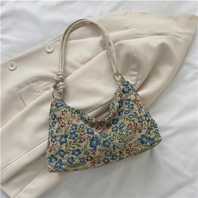 Ženska torba s nišnim dizajnom – jacquard izvezeni tote, platno, zatvaranje na zip, stil Mini Square Bag, Proizvodni kod 411319941888