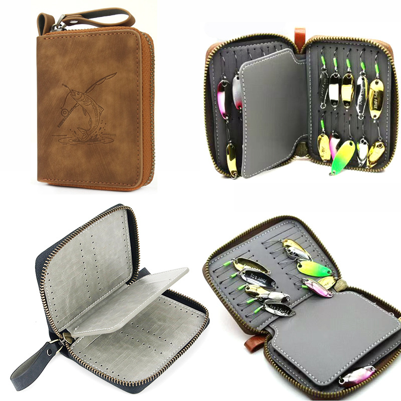 PU δερμάτινο σάκο δολωμάτων με στρας, φορητό μικρό σάκο για δολώματα και θήκη αποθήκευσης αγκιστρών