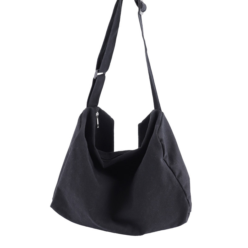 Torba na ramenu od platna – gradski stil, zatvarač, vodoravni kvadratni oblik