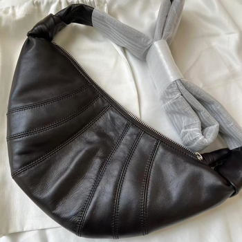 Torba od prave kože ovce Croissant, oblik rog, srednja veličina, preko ramena, unisex, proljeće 2024, Hongfei