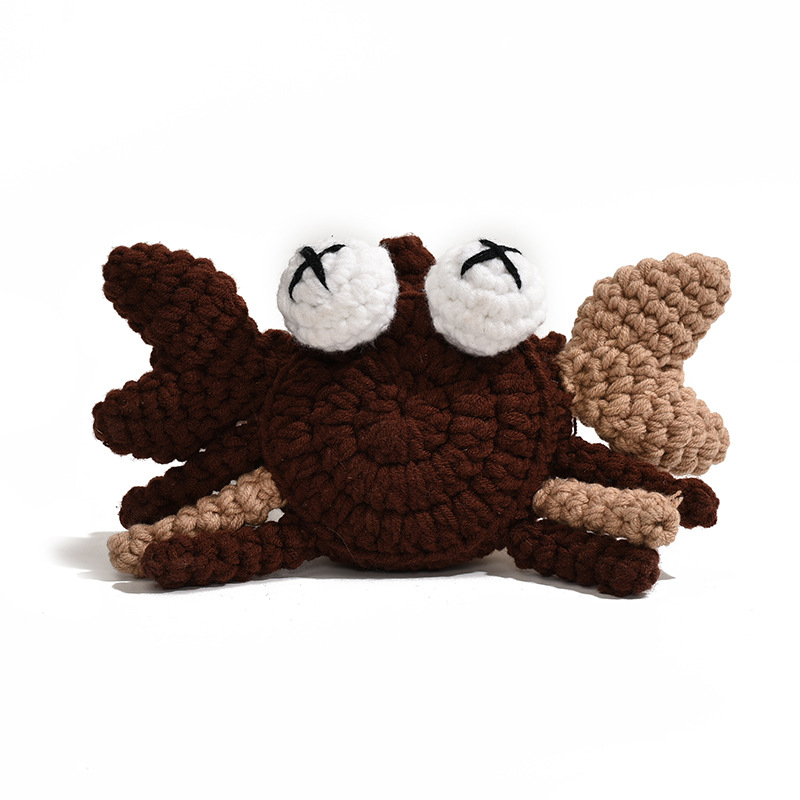 Vunena pletena crossbody torbica – dječji crtani stil, zatvaranje šnalom, bez podstavke, geometrijski oblik